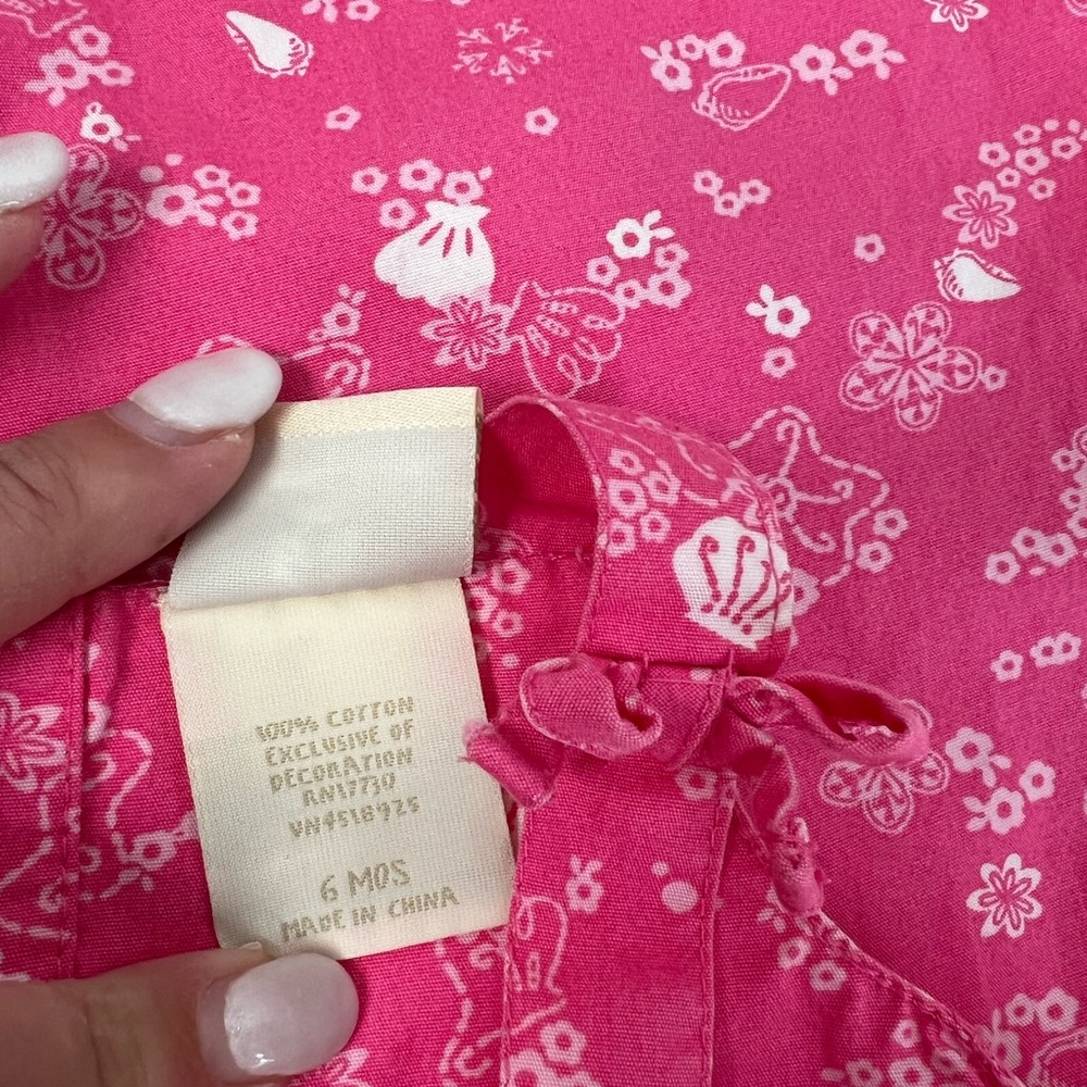 Classic Pooh Bubble Romper Seashell Seaside Pink Baby Girls 6M - Picture 6 of 6